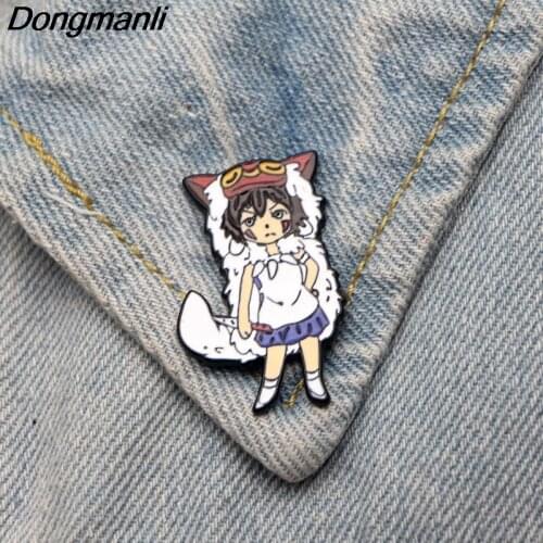 DMLSKY Cute Girl Metal Brooches Pin Cartoon Badges Icon on The Backpack Pins for Clothing Jewelry M2690