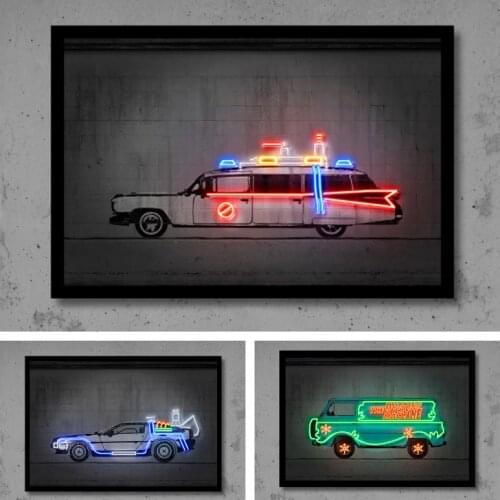 Canvas Painting Vehicle Car Art Print Posters Back To The Future Street Graffiti Wall Art Nursery Poster Gifts Home Decoration
