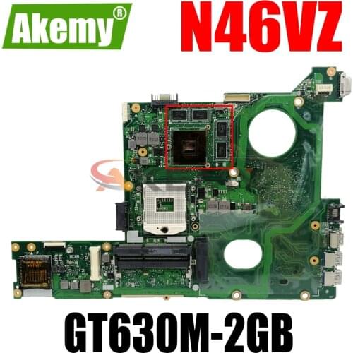 AKEMY N46VZ Laptop Motherboard For ASUS N46VM N46VJ N46V Original Mainboard HM76 GT630M-2GB
