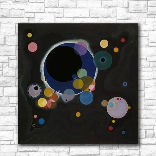 Fashion Hand Painted Oil Painting Several Circles by Wassily Kandinsk Wall Art Picture Painting Canvas Home Decor Wall Picture