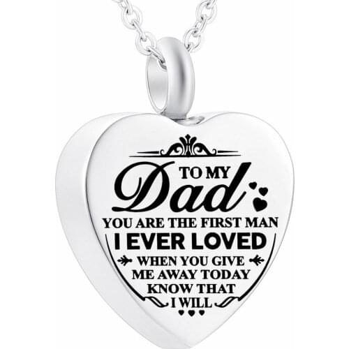 Fashion Urn Necklace for Ashes for Dad Memorial Keepsake Cremation Jewelry,to My Dad You are the First Man I Ever Loved