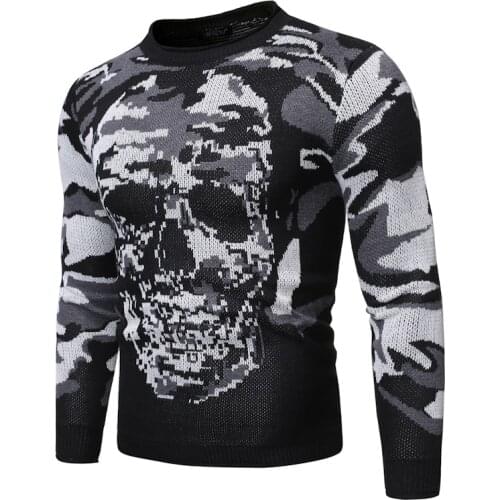 Sweater Men Pullover New Solid Color Jersey Leaf Embroidery Sweater Mens Slim Fit Knit Sweater