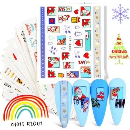 Nail Stickers Creative Flower Bouquet Elk Water Transfer Slider Decals Nail Art Decorations Wraps Flakes Sliders DIY Decoration