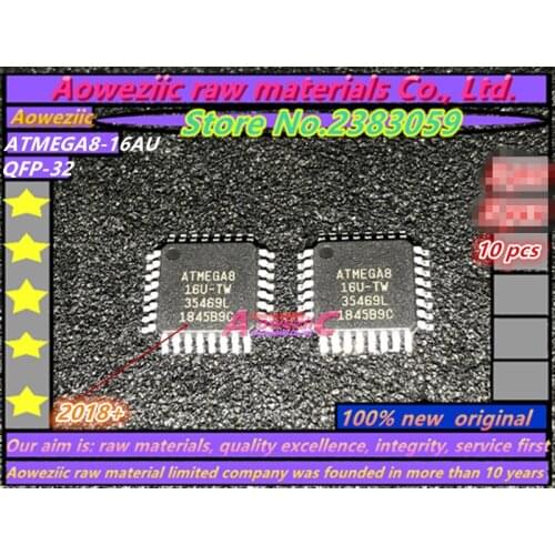 Aoweziic 2018+ 100% new original ATMEGA8-16AU ATMEGA8 ATMEGA8A-AU ATMEGA8A QFP-32 ATMEGA8L-8AU ATMEGA8L MCU controller