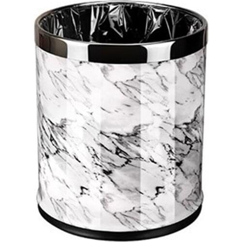 New Marble Pattern 10L Trash Can Bin Buckets Diameter 23Cm Height 27Cm Waste Bins Living Room Bathroom Kitchen Dustbin Trash Bin