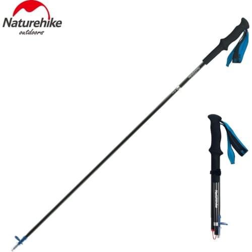 Naturehike Anti Shock Nordic Walking Sticks Telescopic Trekking Hiking Poles Ultralight Walking Canes With Rubber Tips Protector