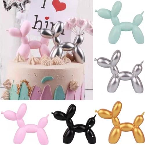 Resin Crafts Sculpture Gift Cute Small Balloon Dog Party Accessories Home Desktop Ornament Cake Dessert Decoration