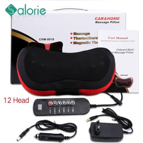 Massage Pillow Vibrator Electric Shoulder Back Heating Kneading Infrared Therapy Pillow Shiatsu Neck Relaxation Massager