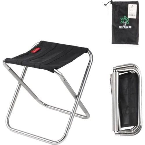 Outdoor Fishing Folding Chair, Foldable Aluminum Seat With Bag, Ultralight Camping Stool Travel Camp Chair With Storage Bags