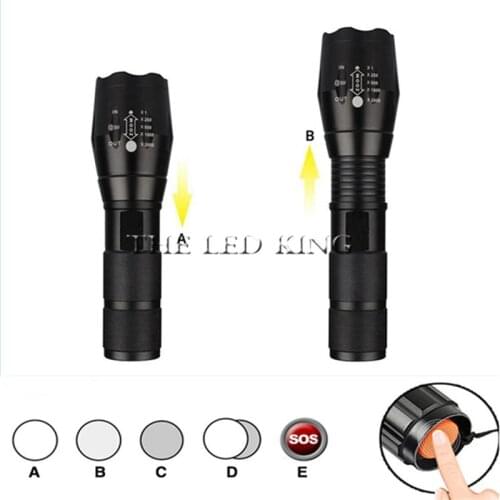 Led flashlight Ultra Bright torch T6/L2/V6 Camping light 5 switch Modes 10000 LM Zoomable Bicycle Light use 18650 battery