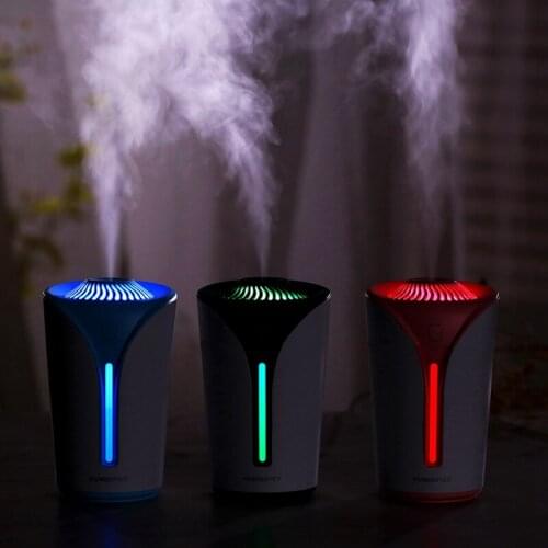 LED Light USB Aromatherapy Fogger for Home Office Creative Essential Oil Diffuser Mini Flame Cup Ultrasonic Humidifiers