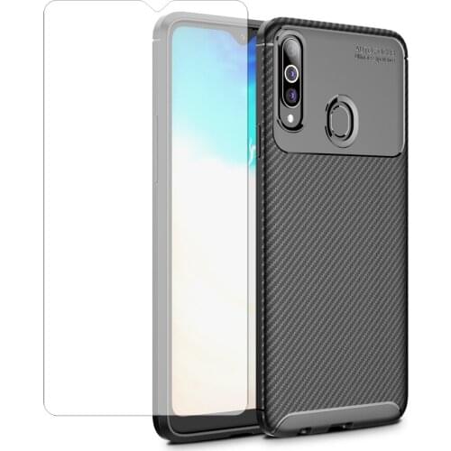 Slim Cover Non-Slip Shockproof flexible TPU Gel case With Screen Protector For Samsung Galaxy A20S