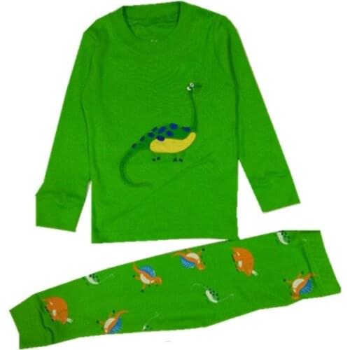 TUONXYE Children Green Dinosaur Pajamas Set Kid Pijama Infantil Boy Nightwear kigurumi Cotton Girls Long Sleeve Sleepwear Suit