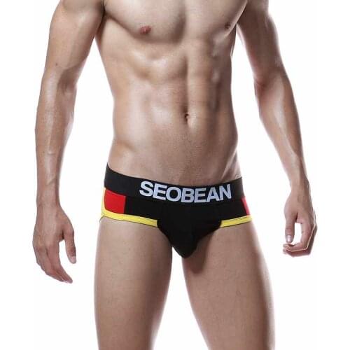High quality Seobean brand men gay underwear briefs sexy man cotton briefs sleepwear pouch mens briefs hot selling underpants