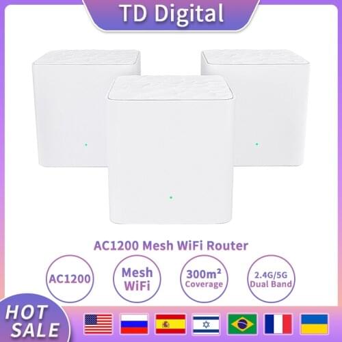 GW3 Mesh Wifi Router Wireless WiFi Repeater Whole Home System With AC1200 2.4Ghz&5Ghz Dual Band Plug And Play APP Remote Manage