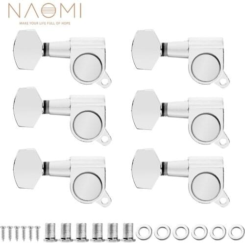NAOMI Sealed String Tuning Pegs Tuning Keys Machines Heads Tuners 6 In Line Right Handed Electric Guitar Acoustic Guitar Parts