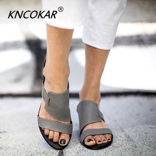 New Explosions Women Sandals Solid Colors Summer Shoes Simple Fashion Casual Shoes Woman Flat Shoes Big Size 34-48