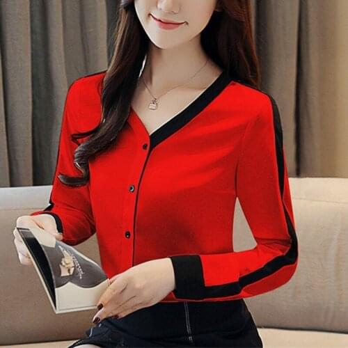 Women Tops And Blouses Chiffon Blouse Shirt Fashion Office Lady Tops Fashion