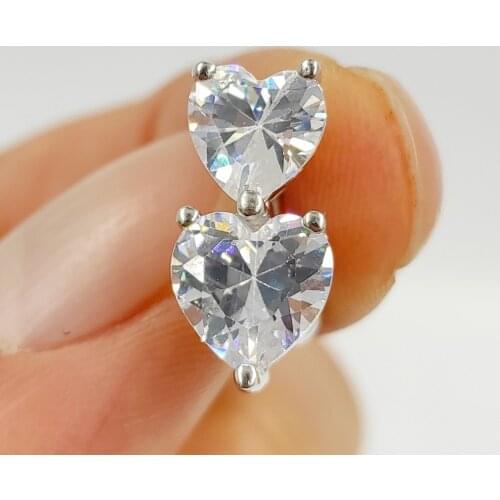 925 Sterling Silver Navel Piercing Heart Shape CZ Belly Button Ring Fashion Body Jewelry For Women