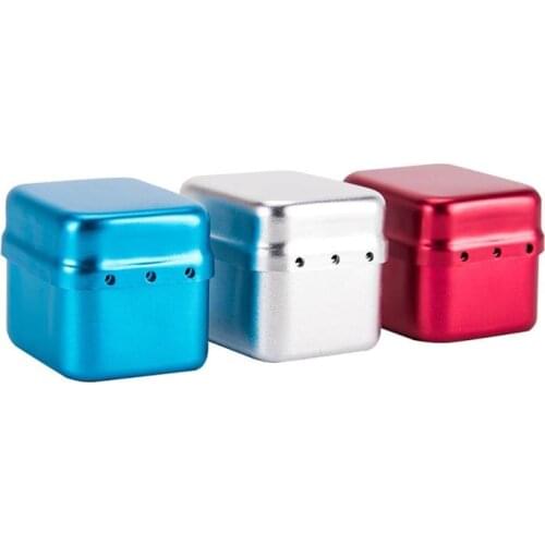 Dental Technician 20-Hole Low-Speed Needle Storage Box High Temperature Aluminum Alloy Sterilization Box