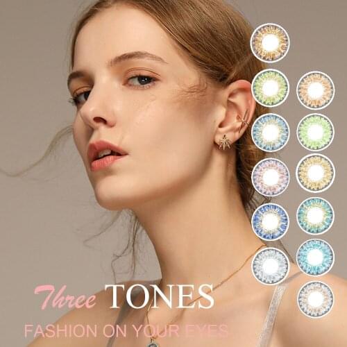 1pair Classic 3Tones Cosmetic Contact Lenses Natural Look Colored Contact Lens USA Hotsale Lens Contacts Fast Shipping