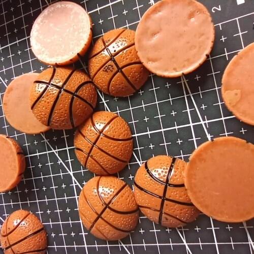 1pcs/lot resin flat back mini basketball 25mm Scrapbook Embellishment DIY Phone Decoration