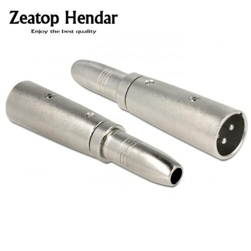 10PCS Nickel Plated XLR 3 pin Male to 6.35mm 1/4" Mono Female jack Mic CONNECTOR ADAPTER for KTV Microphone DJ