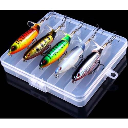 5pcs Floating Popper Fishing Lure artificial fishing bait with Hook Crankbait Wobblers Pike Baits Shads Tackle pesca Accessories