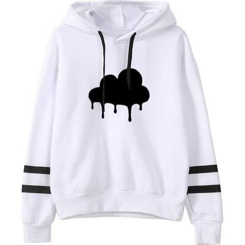 White Hooded Dixie DAmelio CLOUDED Hoodies Sweatshirt Men Women Pullovers Autumn Boys Girls Long Sleeve Casual Streetwear