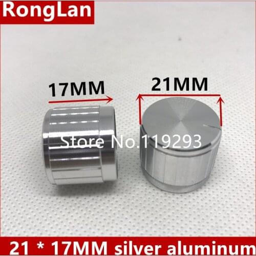 [BELLA]Top grade workmanship tangent 21 * 17MM silver aluminum shaft bore D shaft flowers potentiometer knob volume cap--100PCS