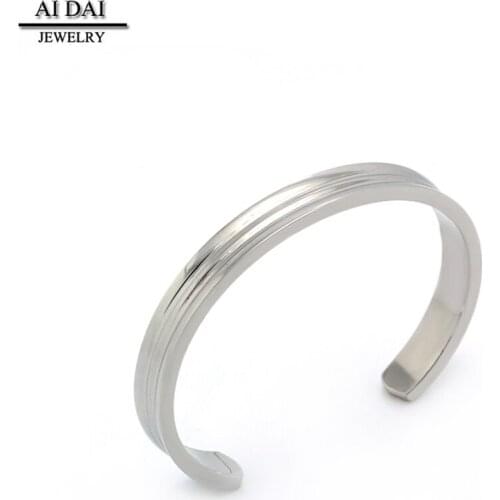 Retro Simple Opening Titanium Steel Cold Wind Striped Bracelet Bracelet Jewelry