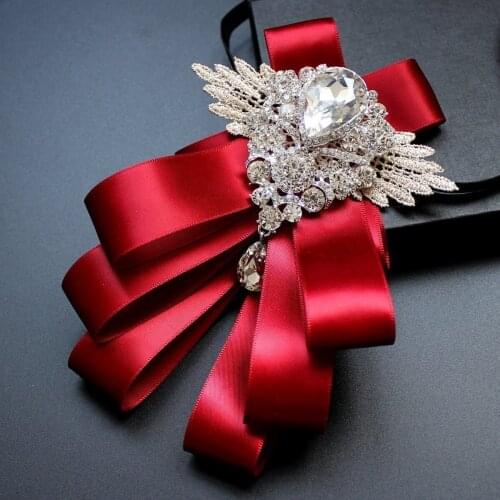 British Men Bling Rhinestone Crystal Bow Tie Cravat Women Business Wedding Party Christmas Gift Necktie Layer Ribbon Chic Bowtie