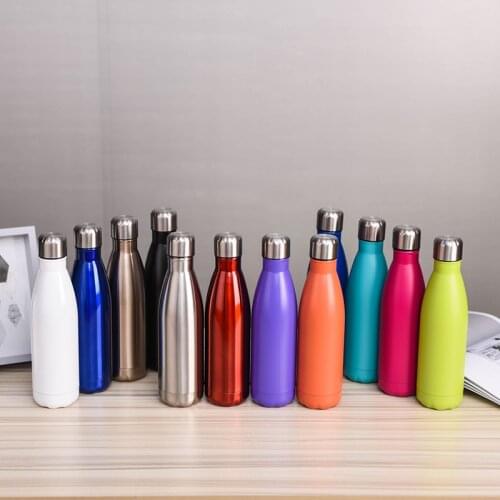 Water Bottle Stainless Steel Water Bottle Double Wall Vacuum Flask Cola Bottle Leakproof Sport Water Bottle 500/750/1000ml