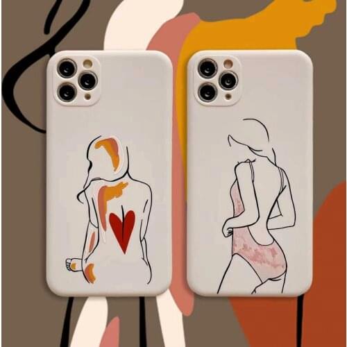 Abstract vintage girl Phone Cover For iphone 12 pro Max Mini 11 pro XS Max 8 7 Plus X SE 2020 XR Perfect hole design Case