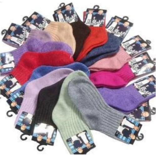 Baby Socks 2-4 Years Old Children Winter Thicken Kids Candy Color Pure Color Boys Girls Warm Wool Sock 12pair/lot