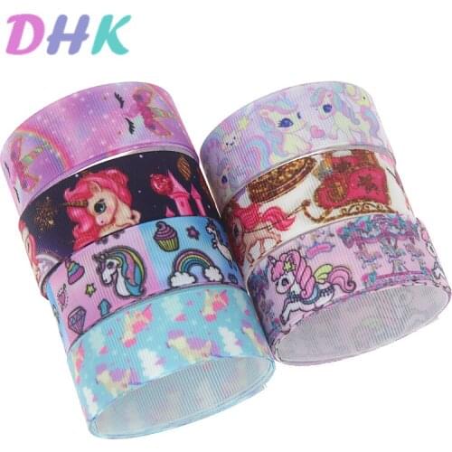 DHK 50yards horse Printed Grosgrain Ribbon Accessory Hairbow Headwear Decoration DIY Wholesale OEM S1199