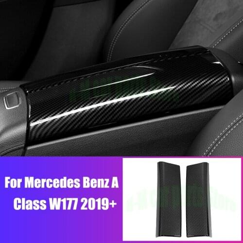 For Mercedes Benz A Class W177 2019 Car Center Console Tidying Armrest Box Panel Trim Cover Sticker Accessories