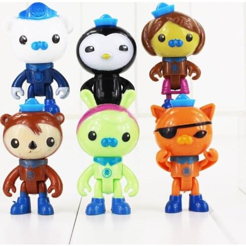 6pcs/lot The Octonauts Captain Barnacles Kwazii Cat Peso Penguin Shellington Dashi Inkling PVC Action Figure Model Toy