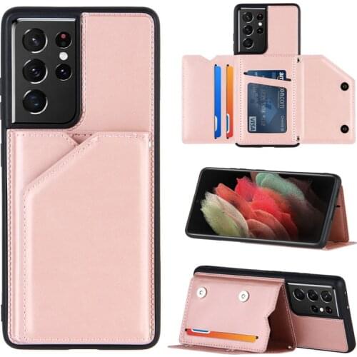 Flip Phone Case For Samsung Galaxy S21 Ultra Plus S20 FE Leather Card Slots Wallet Cover On Samsung A12 A02S A32 A52 A72 5G Case