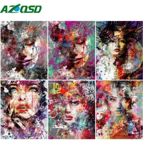 AZQSD Painting By Numbers Woman Hand Paint Kit Canvas Diy Acrylic Coloring By Numbers Kits Drawing Home Decor Gift