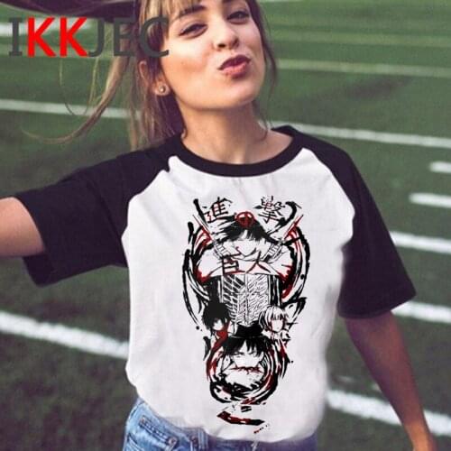 Kawaii Attack on Titan Graphic T-shirt Women Shingeki No Kyojin Anime Casual t Shirt Femme Graphic Tshirt Cute Top Tees Female 3