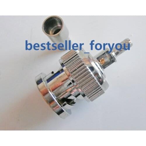 BNC Male Plug RF Coax Connector Window Crimp RG316,RG174,LMR100 Straight Nickelplated NEW wholesale