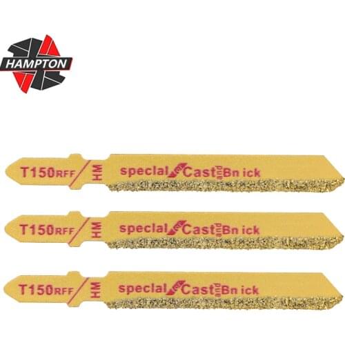 T-Shank Jig Saw Blade 3pcs 4'' Grit50 Reciprocating Saw Blade For Ceramic Tile Granite Cutting Tool Brazed Diamond Jigsaw Blade