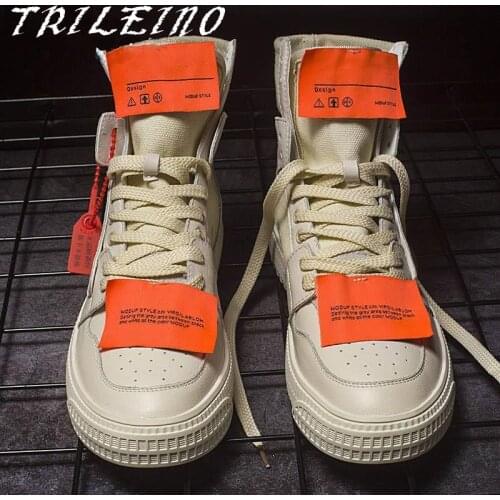 2021 Fashion Men beige Casual Sneakers High Top Trainers sports skateboarding shoes Man hip hop street Flats shoes Breathable