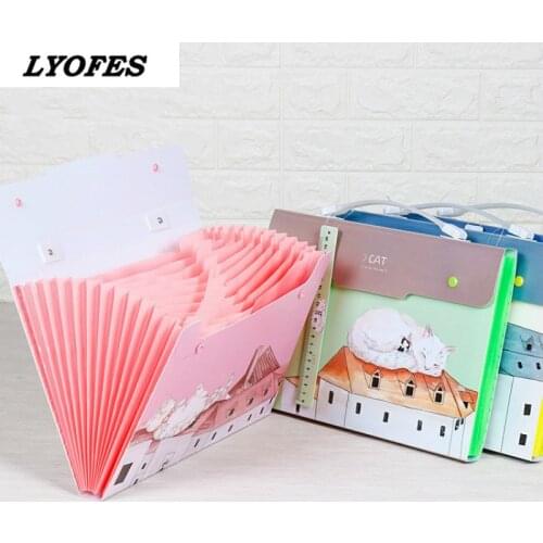 Office File Organizer Folder Cartoon Expanding Wallet Document File Folder A4 Kawaii Style Four Types Available Large Capacity