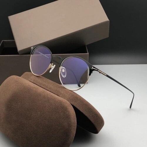 Top Qulity 2021 New Womens GlassesTF Titanium Optical Lenses For Female And Male Vintage Round Frame TF5548-B