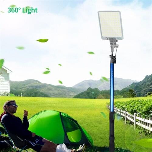 Portable Spotlight searchlight 12V LED Camping Tent lamp 4.5m telescopic rod rechargeable emergency for cars Repair work light