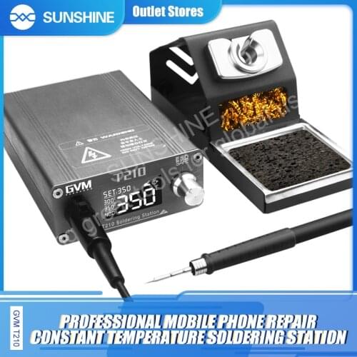 GVM T210 Professional mobile phone repair constant temperature solder station Rapid warming Universal C210 Series Soldering Tips