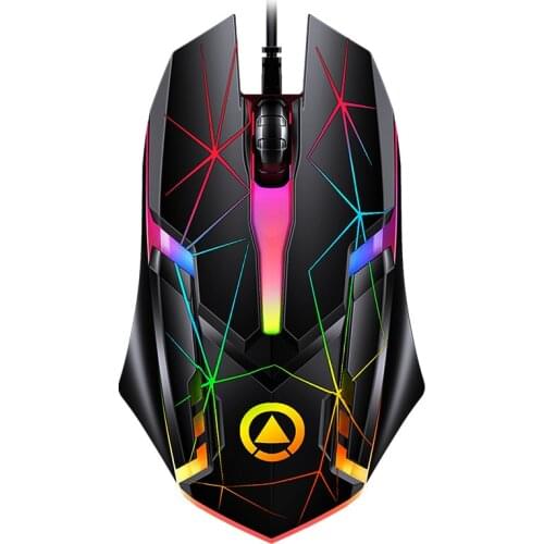 Colorful Glare Wired Office Gaming Mouse USB Interface 1200DPI Adjustment 3 Buttons 1.28m Optical Mouse For Desktops Laptop