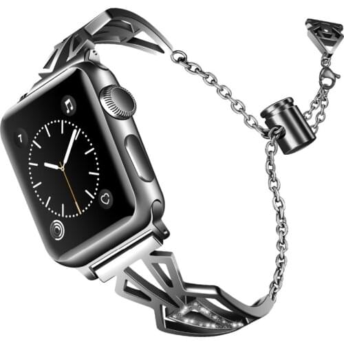 Band For Apple Watch Bands 38mm 42mm 40mm 44mm Women Watch Diamond Stainless Steel Strap For iwatch Series 4 3 2 Series 5 bands